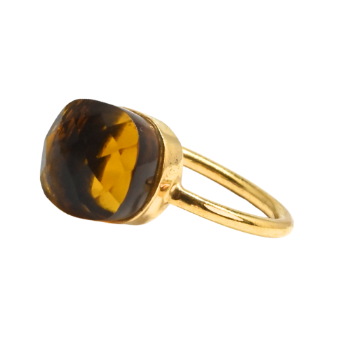 Euro Gold Cuff Heart Ring Open size with an enamel heart A199