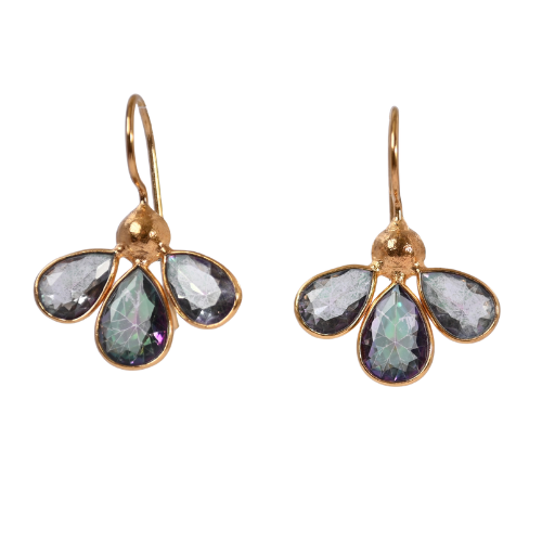 Euro Gold Gemstone Hoops A263p.19. small version