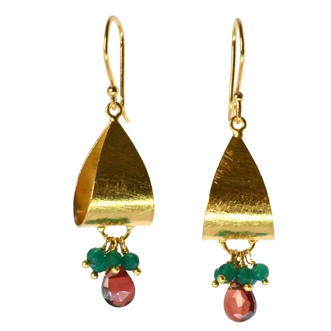 Euro Gold Gem Hoop Earrings A281a
