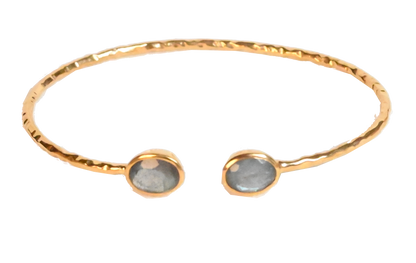 Euro Gold cuff bangle with gems- A21