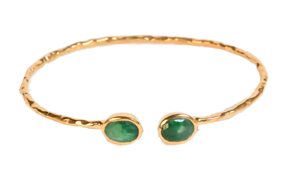 Euro Gold cuff bangle with gems- A21