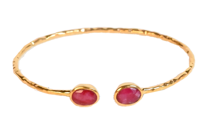 Euro Gold cuff bangle with gems- A21