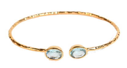 Euro Gold cuff bangle with gems- A21