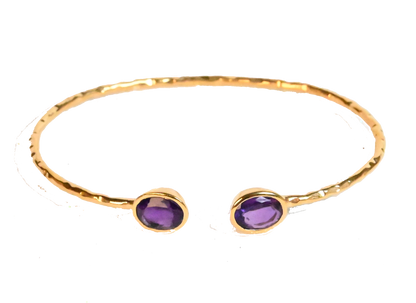 Euro Gold cuff bangle with gems- A21