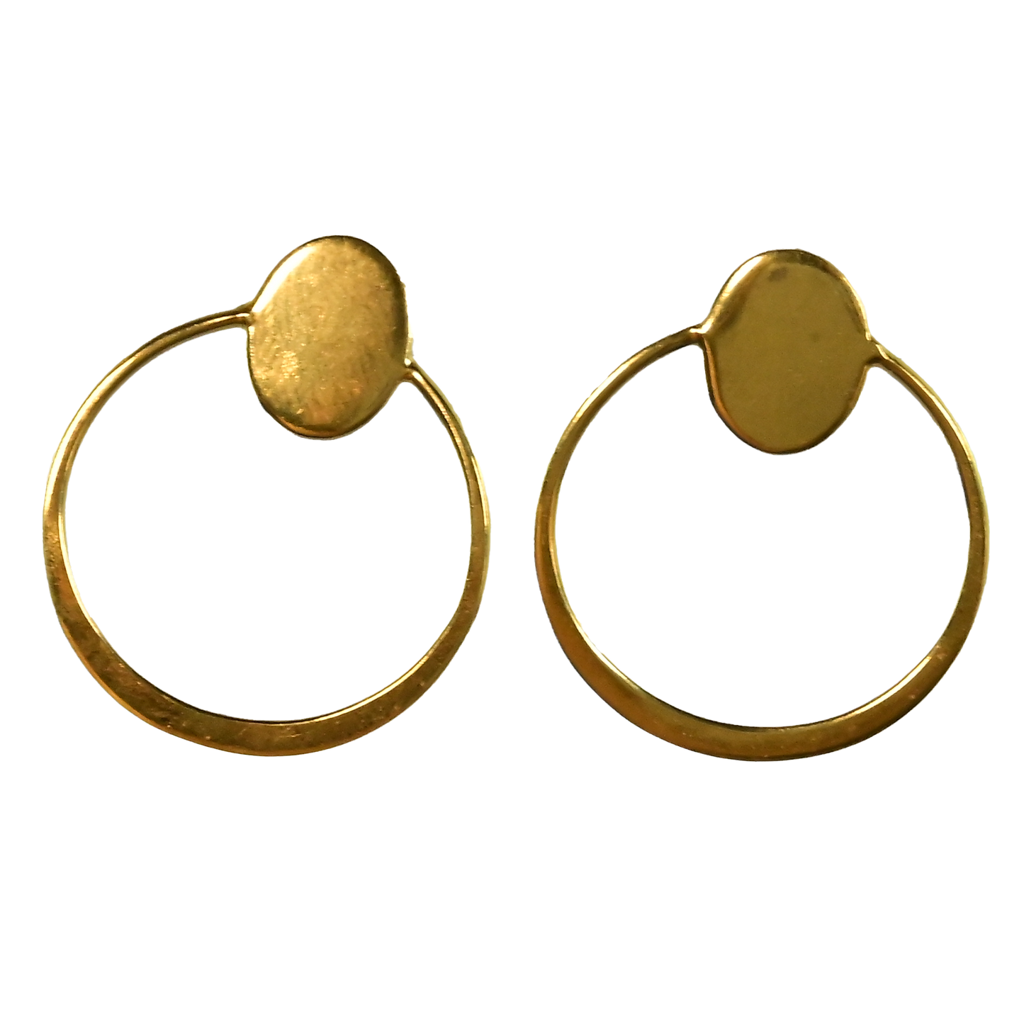 Euro Gold Oval Loop Stud Earrings B10