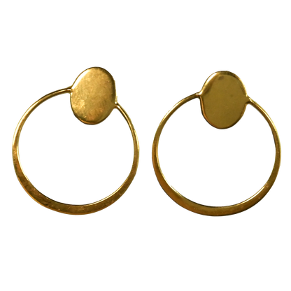 Euro Gold Oval Loop Stud Earrings B10