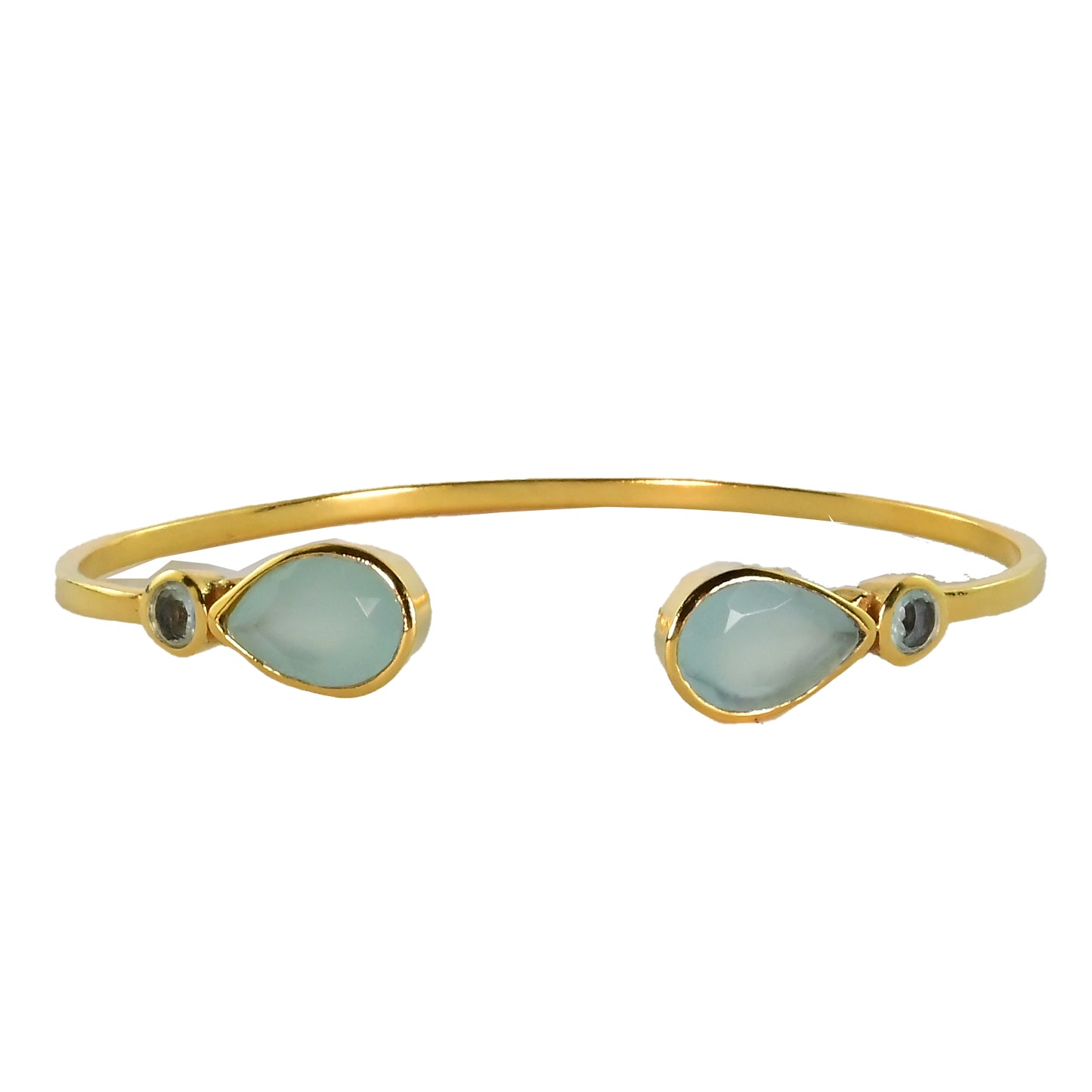 Euro Gold cuff bangle with gems- A62