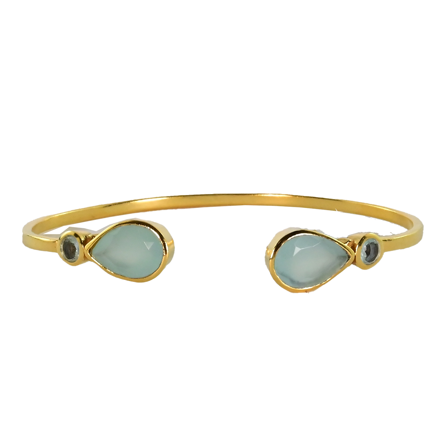 Euro Gold cuff bangle with gems- A62