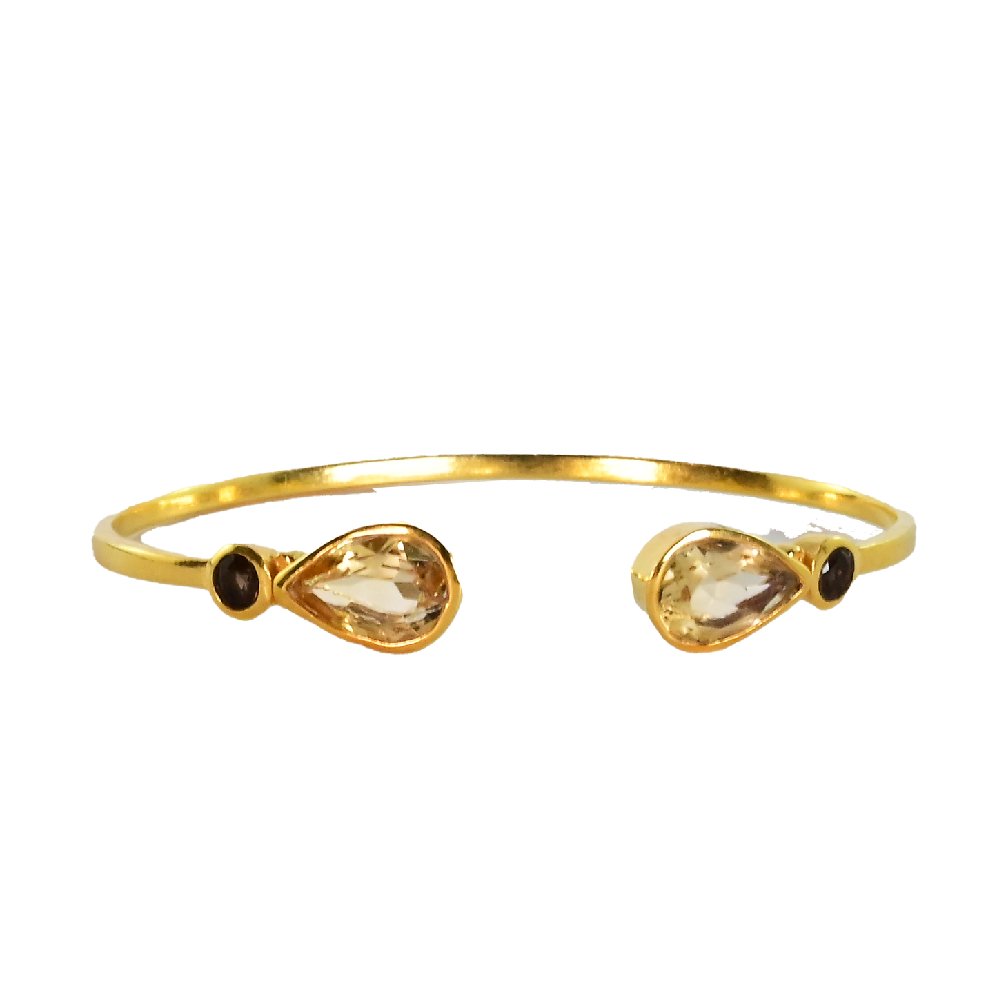 Euro Gold cuff bangle with gems- A62