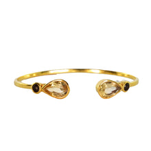 Euro Gold cuff bangle with gems- A62