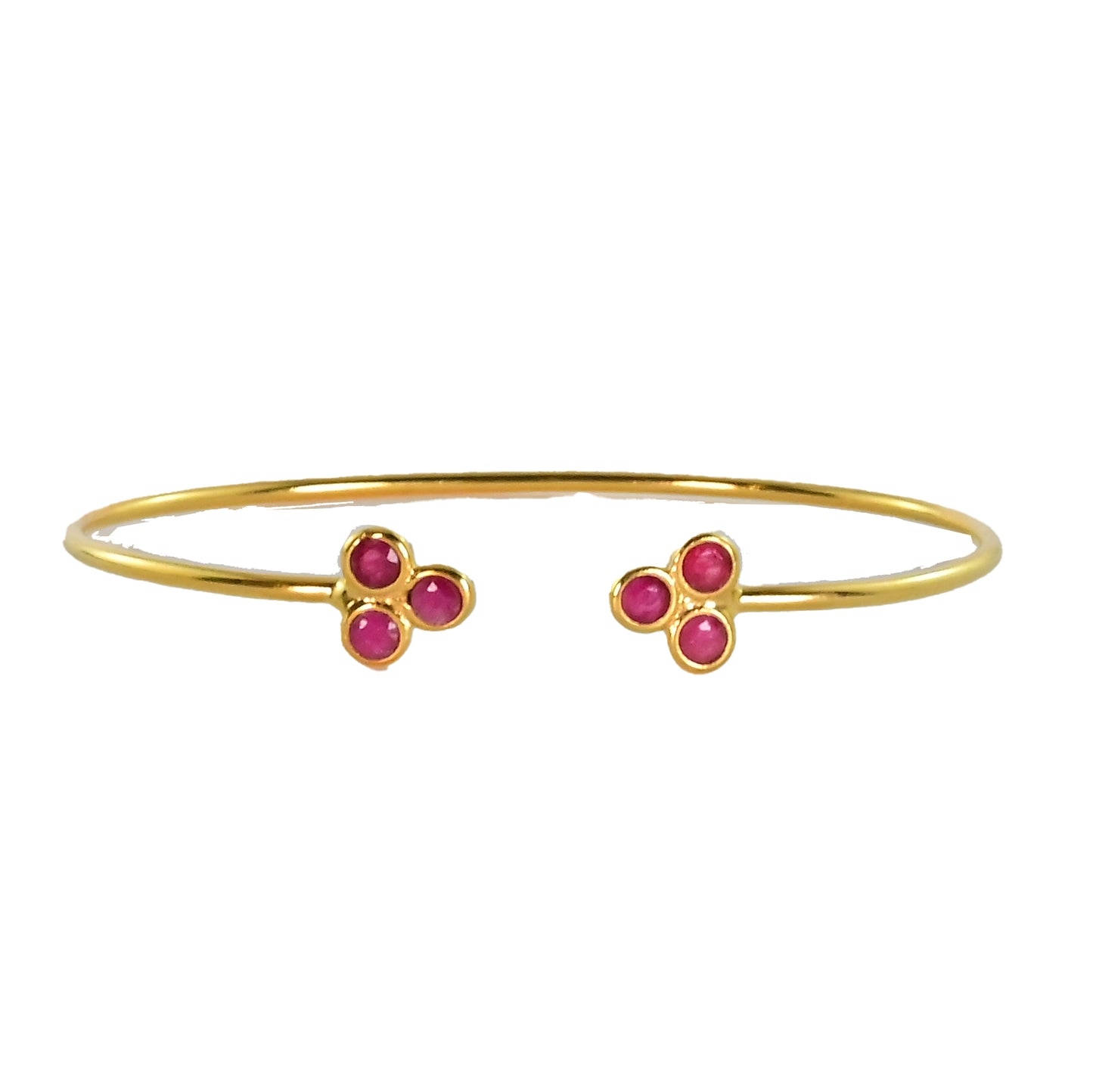 Euro Gold cuff bangle with gems- A66