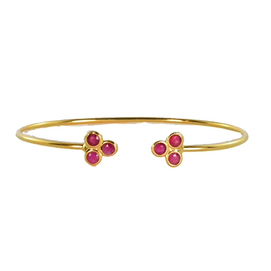 Euro Gold cuff bangle with gems- A66