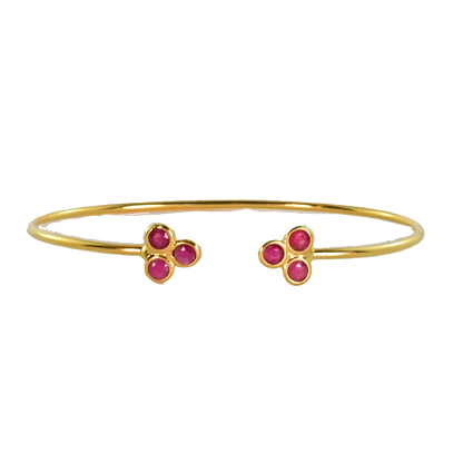 Euro Gold cuff bangle with gems- A66