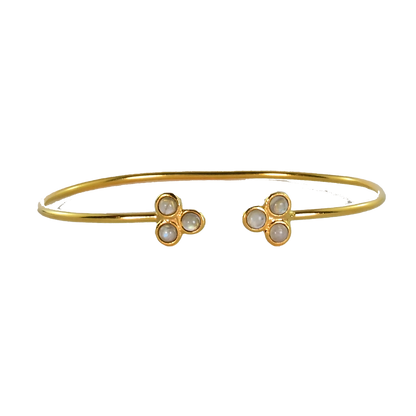 Euro Gold cuff bangle with gems- A66