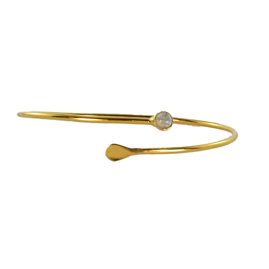 Euro Gold cuff bangle with gem- A63