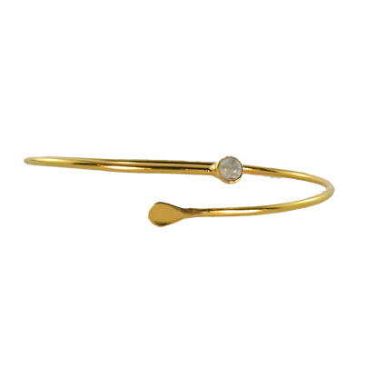 Euro Gold cuff bangle with gem- A63