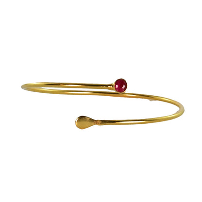 Euro Gold cuff bangle with gem- A63