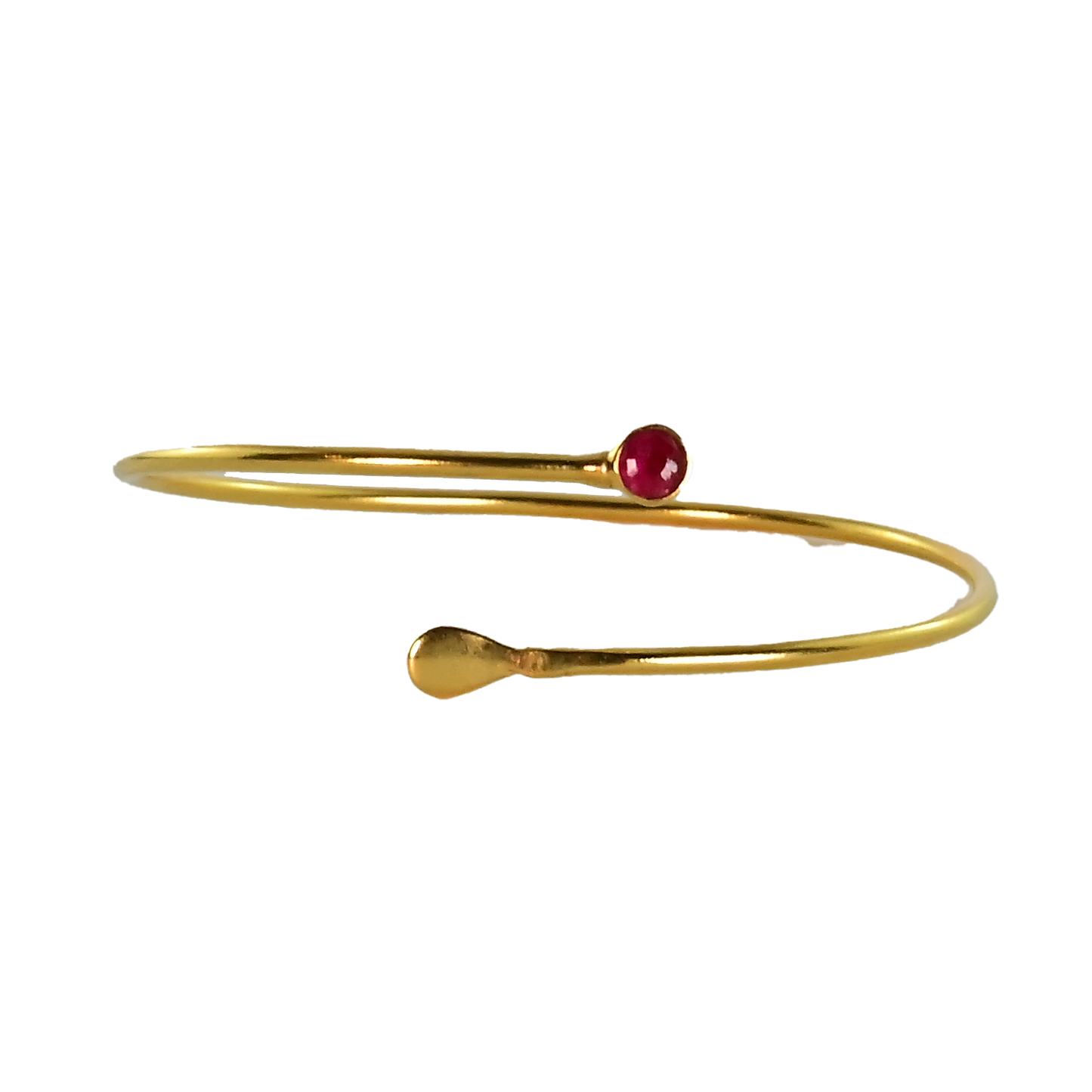 Euro Gold cuff bangle with gem- A63