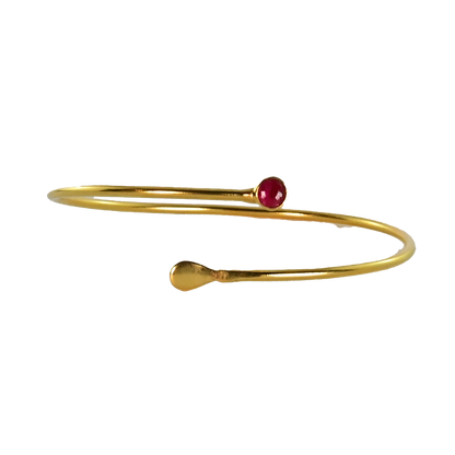 Euro Gold cuff bangle with gem- A63