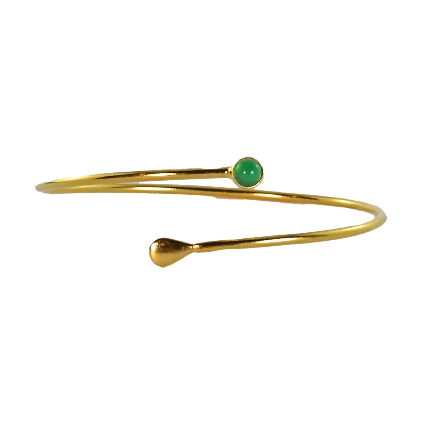 Euro Gold cuff bangle with gem- A63