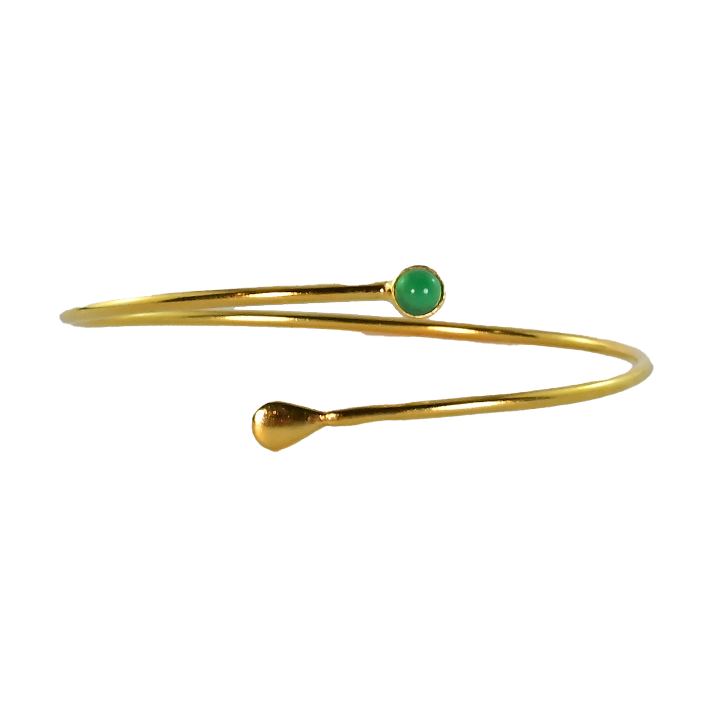 Euro Gold cuff bangle with gem- A63