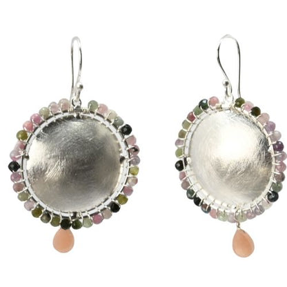 Euro Silver Gemstone Stud Earrings - C324