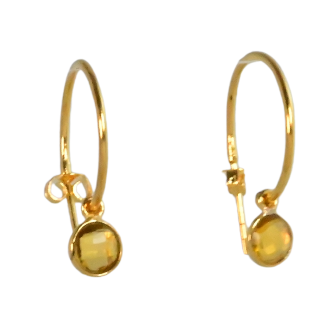 NEW! Euro Gold Gem Hoop Earrings A9a multi gems available