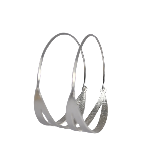 Silver Wash Split Hoop Earrings C6a