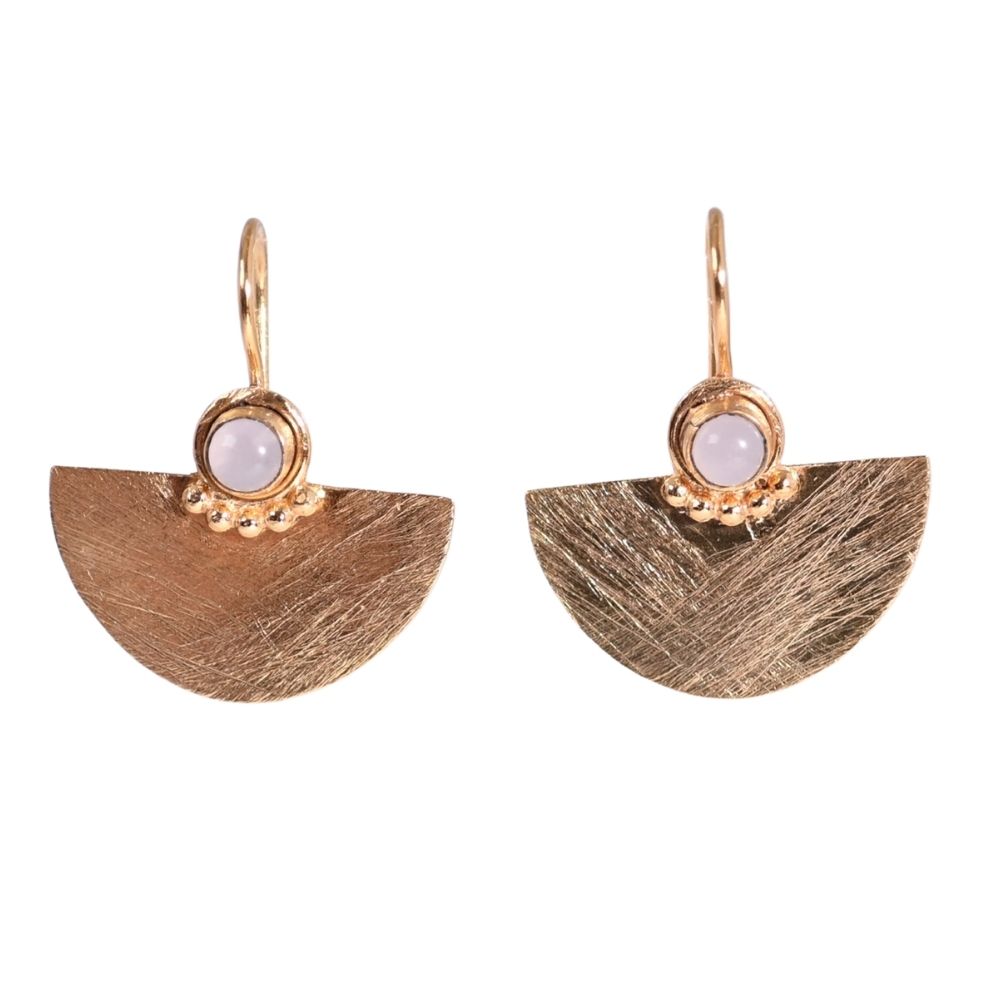 Euro Gold Fan Drop Earrings A26E Picollo