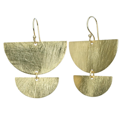 Euro Gold Fan Drop Earrings B26