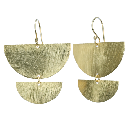 Euro Gold Fan Drop Earrings B26