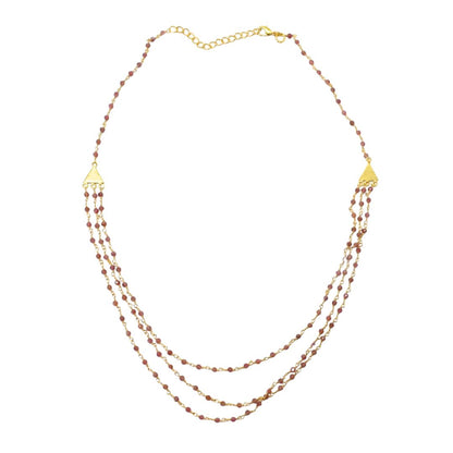 Euro gold triple gem necklaces with many gem varieties A26