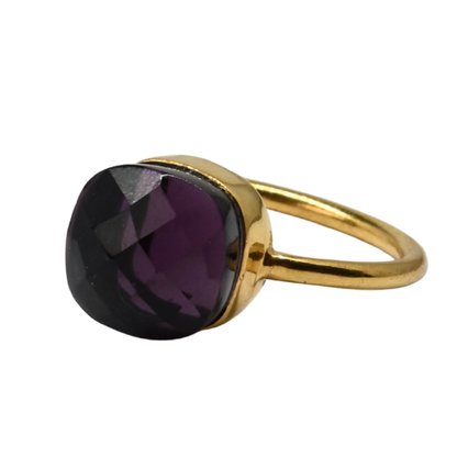 Euro Gold Cuff Heart Ring Open size with an enamel heart A199