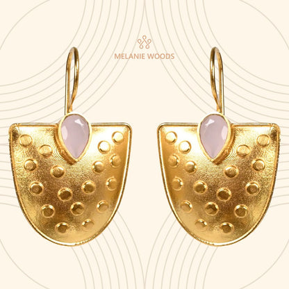 Euro Gold Gemstone Earrings- A221