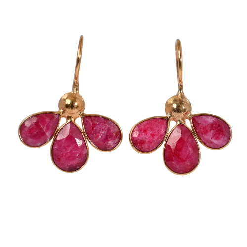 Euro Gold Gemstone Hoops A263p.19. small version