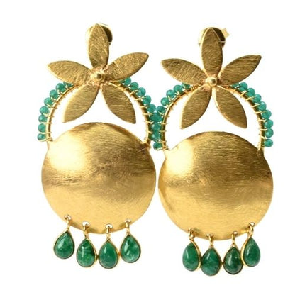 Euro Gold Gemstone Earrings- A321