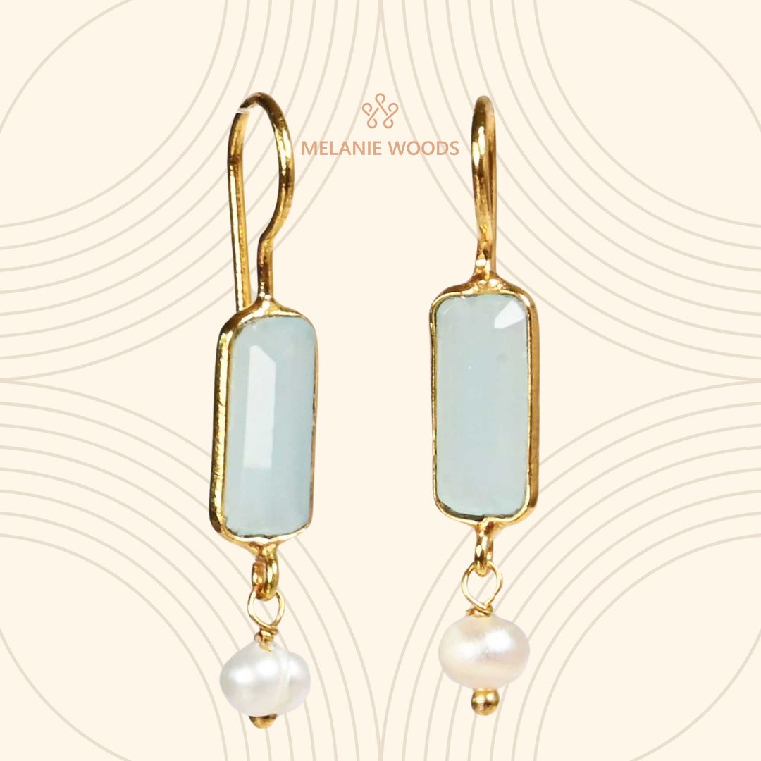 Euro Gold Gemstone Earrings- A222