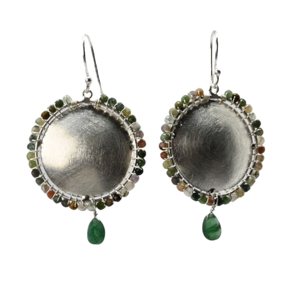 Euro Silver Gemstone Stud Earrings - C324