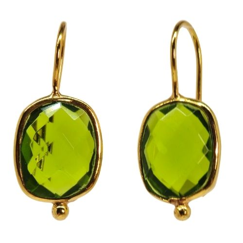 Euro Gold Divine Simplicity Gemstone Drop Earrings-A348