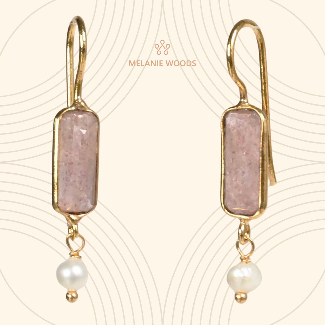 Euro Gold Gemstone Earrings- A222