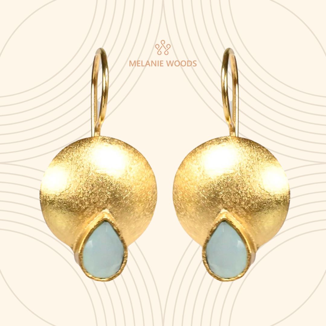 Euro Gold Gemstone Earrings- A223