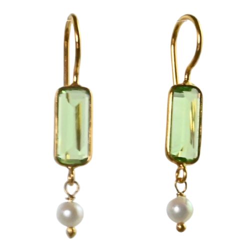 Euro Gold Gemstone Earrings- A222