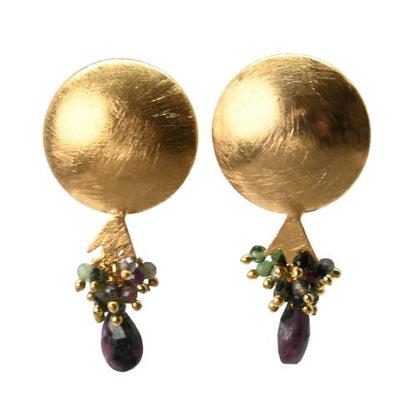 Euro Gold Gemstone Earrings- A320