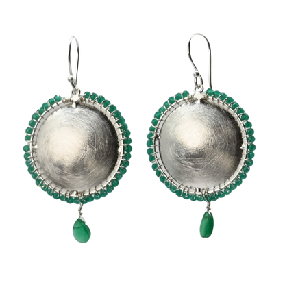 Euro Silver Gemstone Stud Earrings - C324