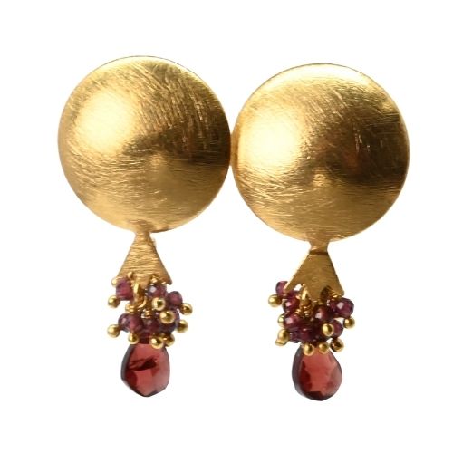 Euro Gold Gemstone Earrings- A320