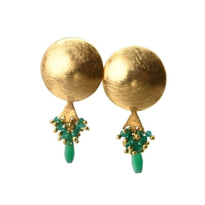 Euro Gold Gemstone Earrings- A320