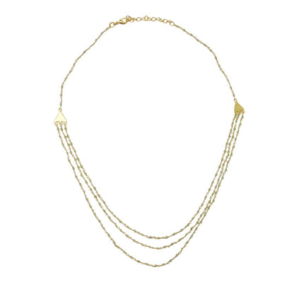 Euro gold triple gem necklaces with many gem varieties A26