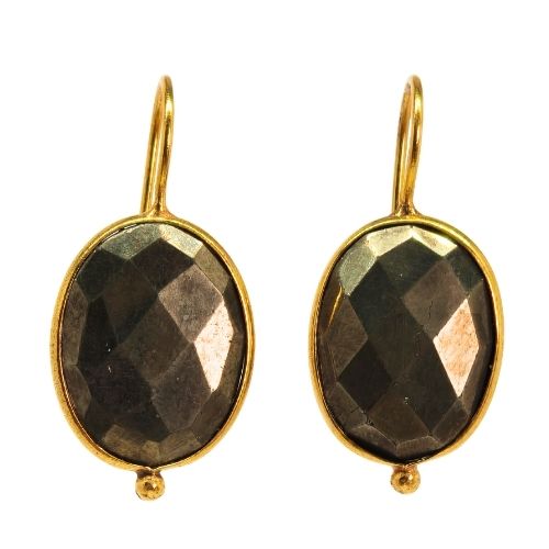 Euro Gold Divine Simplicity Gemstone Drop Earrings-A348