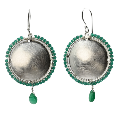 Euro Silver Gemstone Stud Earrings - C324