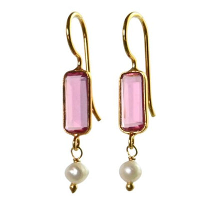 Euro Gold Gemstone Earrings- A222